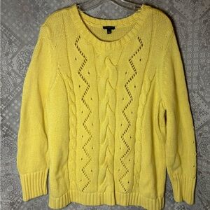 Talbot’s Cable Knit Sweater Yellow Women's 2X